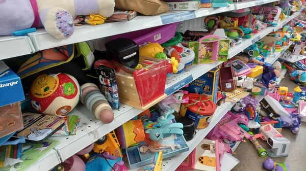 Toronto, ON, Canada - October 5, 2025: View of the toy department in Value Village second-hand store