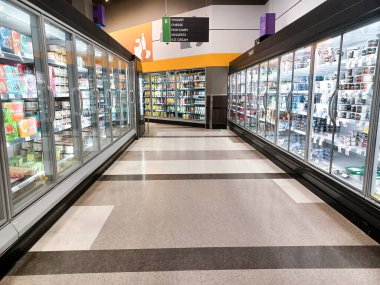 Toronto, ON, Canada - October 5, 2025: View of the grocery department aisle in the Canadian store.
