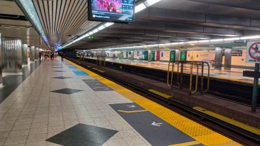 Toronto, ON, Canada - October 5, 2025: View at the Bloor and Young subway station (Yellow Line) inside
