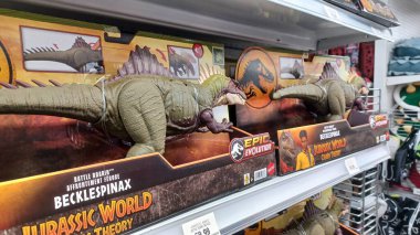 Toronto, ON, Canada - October 5 27, 2025: View the shelves with the toys in the Toys R Us store in Canada