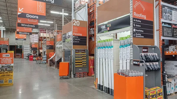 Toronto, ON, Canada - October 5, 2025: View of shelves and racks at Home Depot home improvement store in Canada