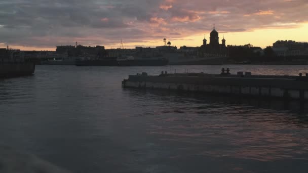 Saint Petersburg Russia Neva River Going City Marineland Visited Thousands — Stock Video