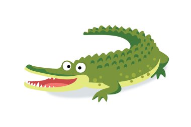 Yeşil timsah illüstrasyon