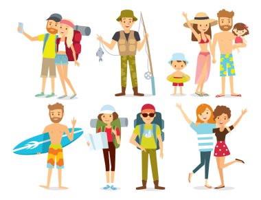 turistler gezi sahip çizimi