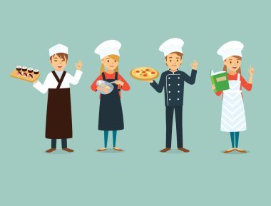 şefler pizza, suşi, kitabı ile