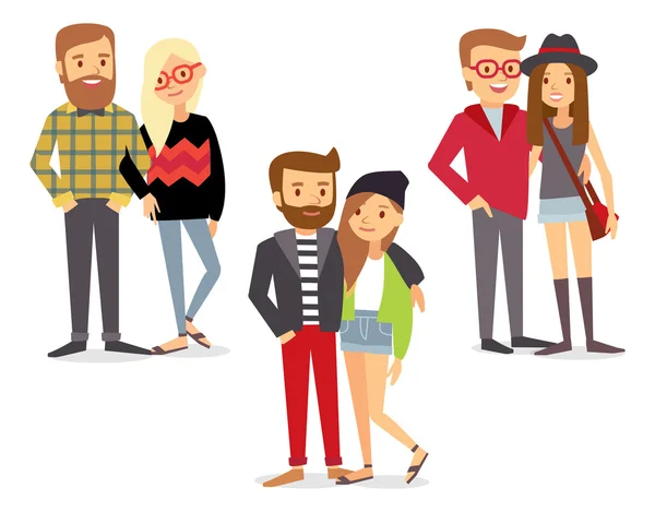 Conjunto de parejas diferentes — Vector de stock