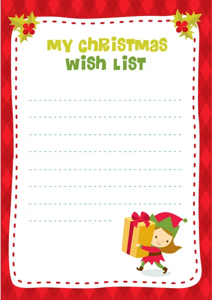Lista de deseos de Navidad — Vector de stock