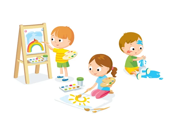 Bambini disegno illustrazione — Vettoriale Stock