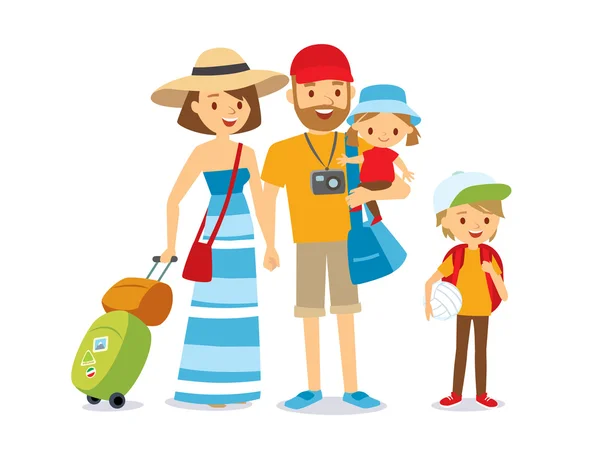 Family on vacation illustration — Stock Vector