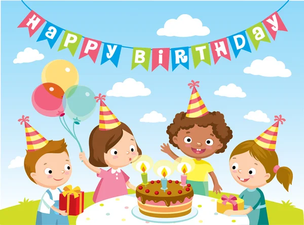 Crianças festa de aniversário —  Vetores de Stock