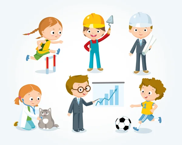 Profesiones para niños ilustración — Vector de stock