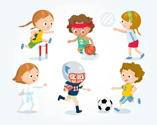Deporte para niños ilustración — Archivo Imágenes Vectoriales
