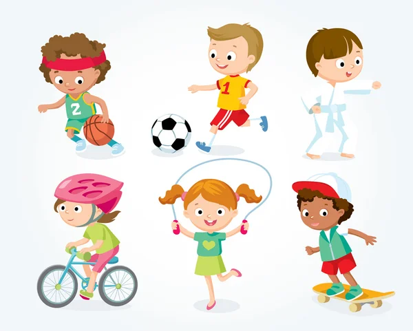 Спорт для детей иллюстрация — стоковый вектор