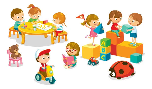 Children's activity in kindergarden — Stock Vector