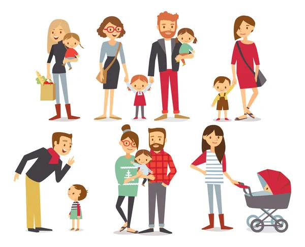 Familiares de dibujos animados — Vector de stock