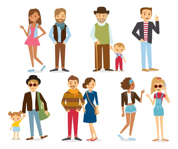 People's characters at the simple style — Stock Vector