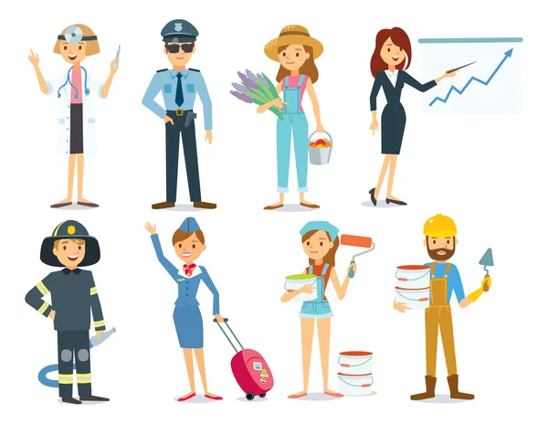 People with different professions — Stock Vector
