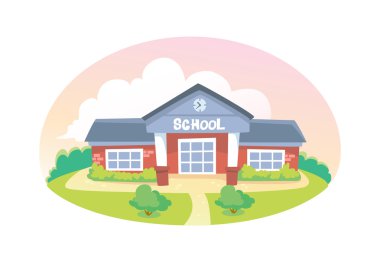 Okul binası illüstrasyon