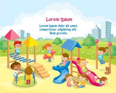Oyun parkında oynayan çocuklar