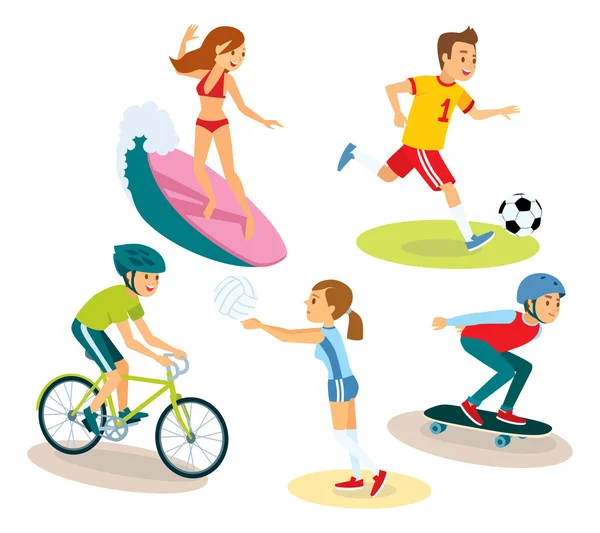 Set of sports people — Stock Vector