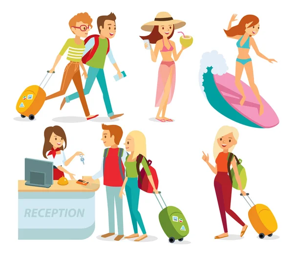 Reizen op zomervakantie — Stockvector