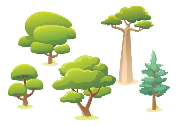 Different trees from garden — Stock Vector