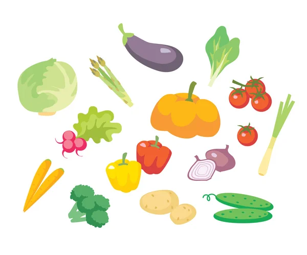 Set of vegetables illustration — Stock Vector