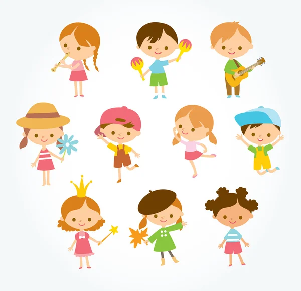 Set di bambini carini — Vettoriale Stock