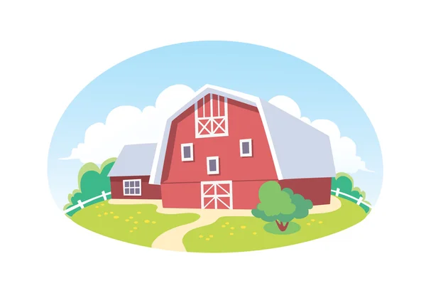 Illustration de grange rouge — Image vectorielle
