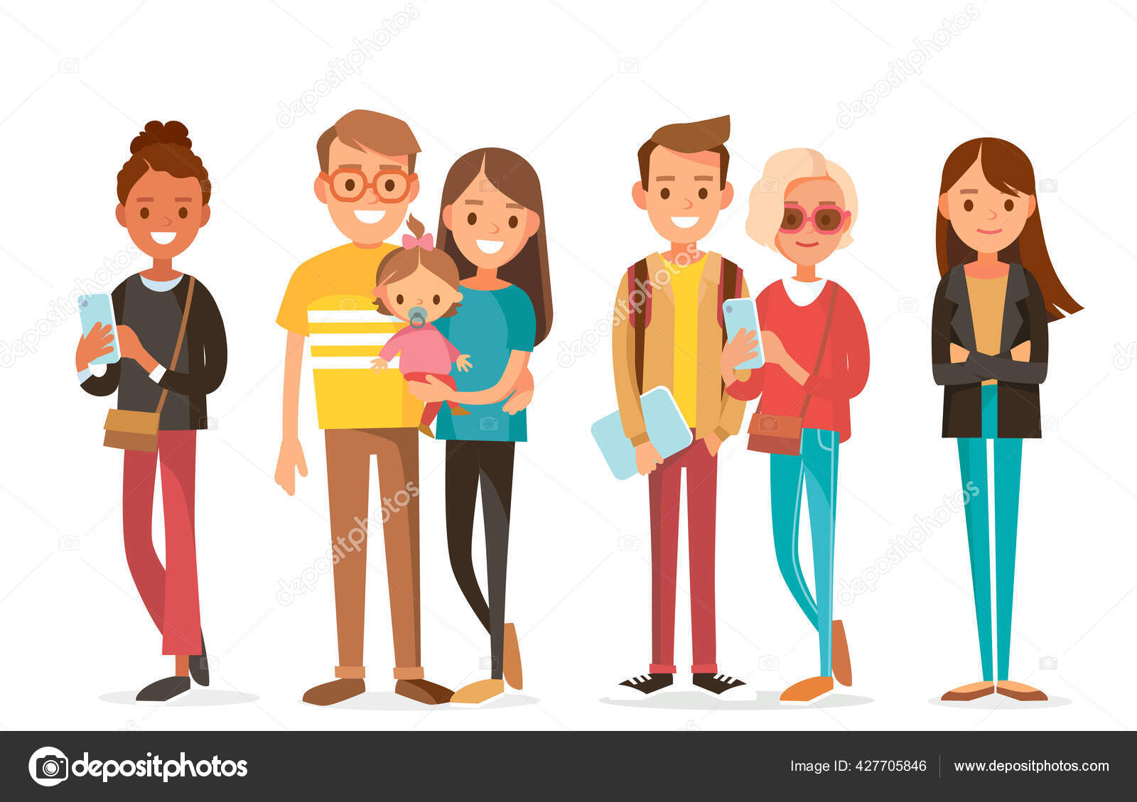 Big Set Group Diverse Flat Cartoon Vector Characters People Couples Stock Vector Image by ©olga1818 #427705846 Big Set Group Diverse Flat Cartoon Vector Characters People Couples Stock Vector Image by ©olga1818 #427705846