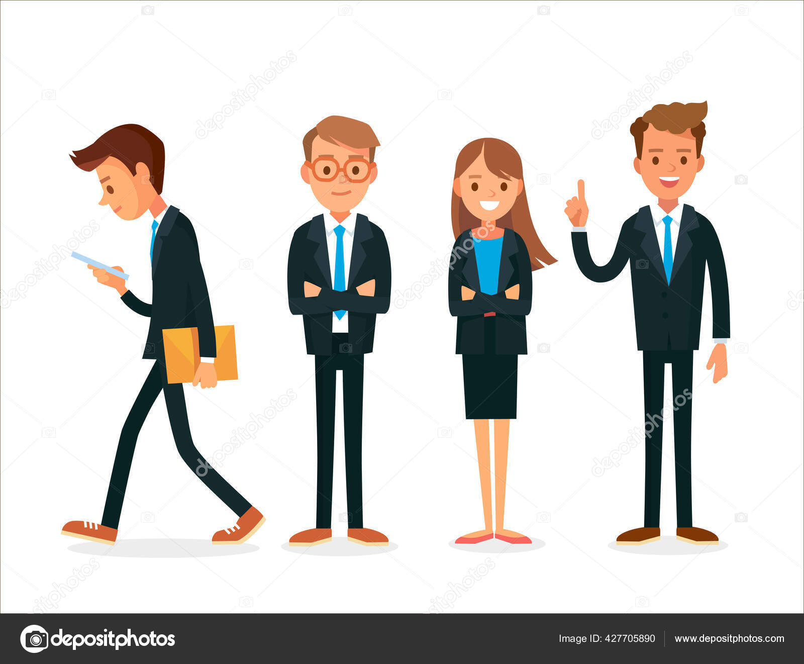 Premium Vector  Businessman standing making be quiet