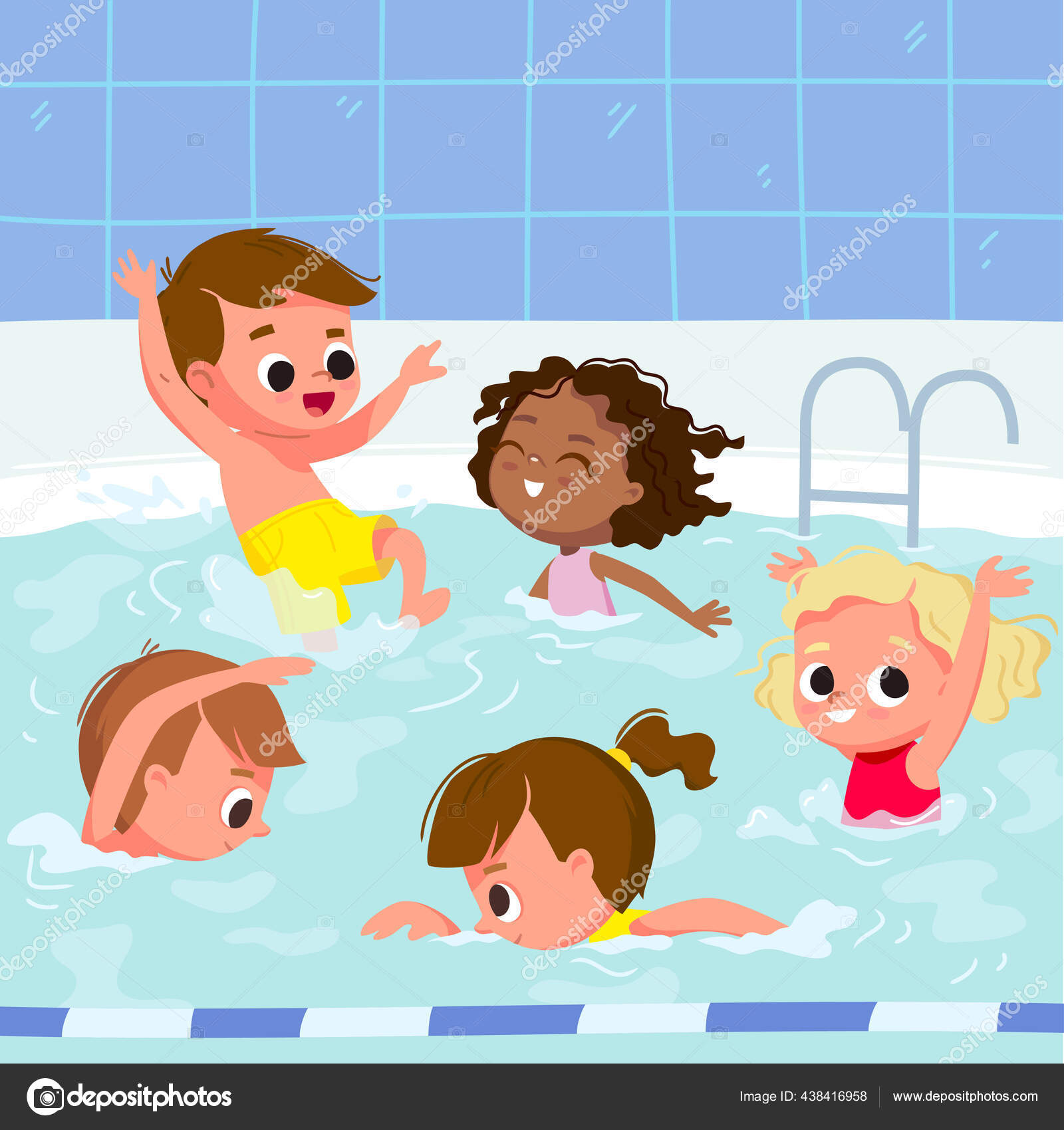 Kids Toddlers Learn How Swim Swimming Lesson Course Pool Aquatics Stock  Vector Image by ©olga1818 #438416958