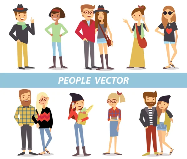 Different people's characters — Stock Vector