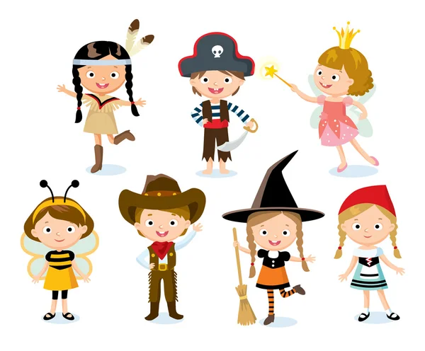 Children at the Halloween party — Stock Vector