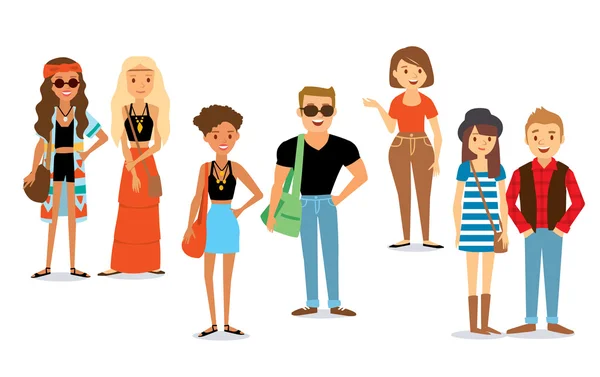 Moda y estilo personas — Vector de stock