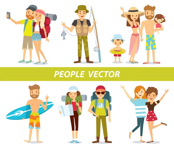 People on vacation — Stock Vector