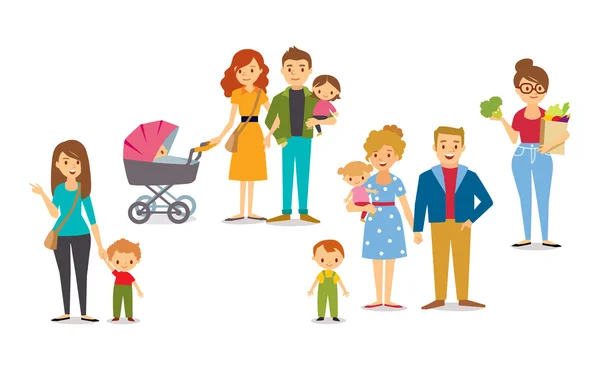 Personas con niños — Vector de stock