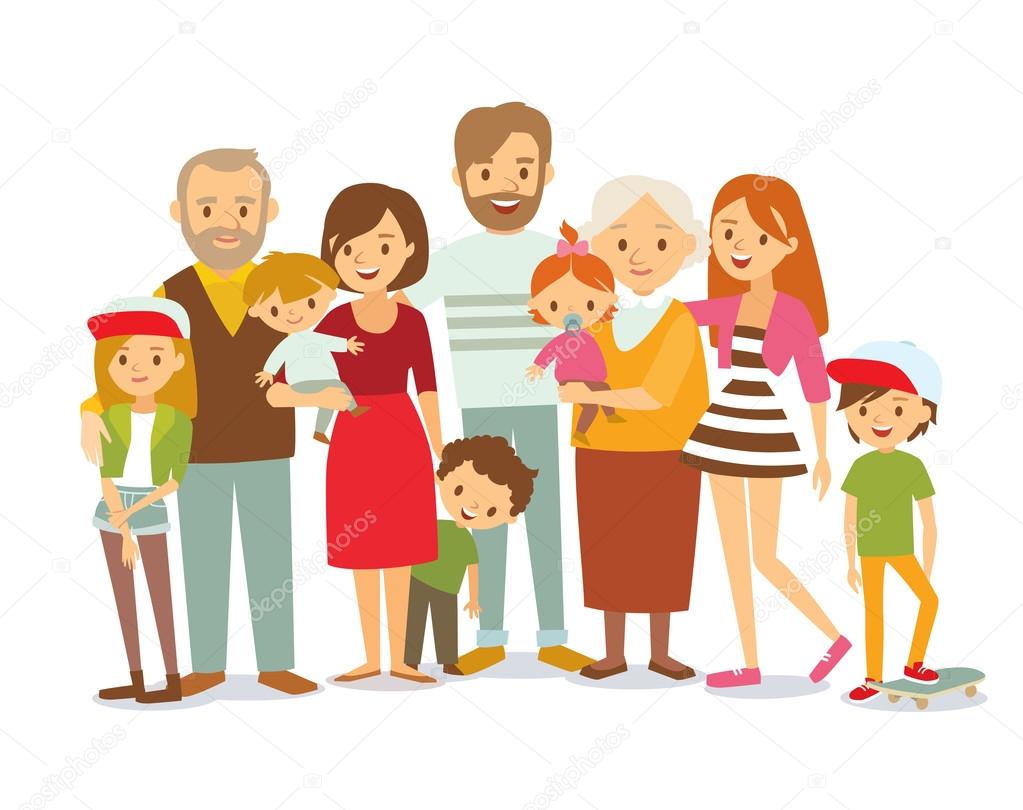 Download big family portrait — Stock Vector © olga1818 #95328968