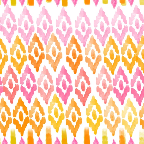 Roze en gele aquarel rhombous patroon — Stockfoto