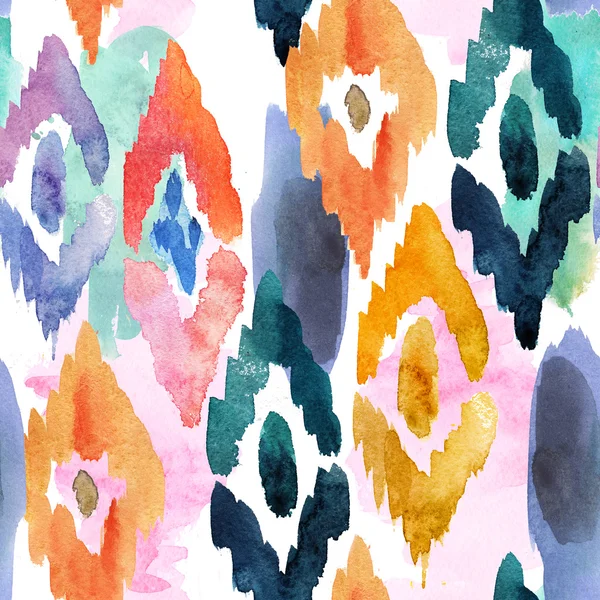 Watercolor pattern of ornamental elements — Stock Photo, Image