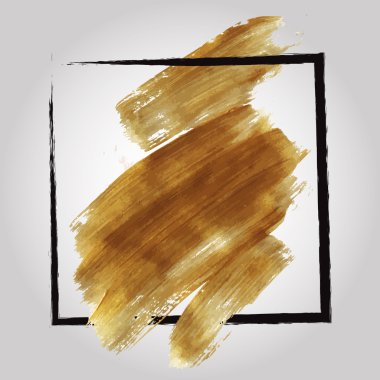 Altın fırça konturu poster