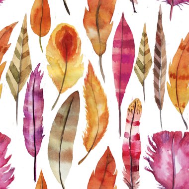 fantastik suluboya tüyler paterni