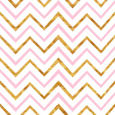 pembe ve altın chevron desen