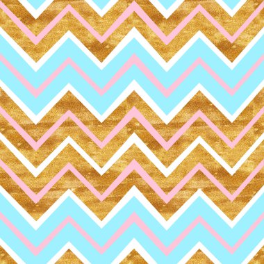 Altın ve mavi chevron desen