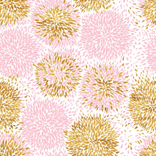 Roze en gouden veldboeket patroon — Stockfoto