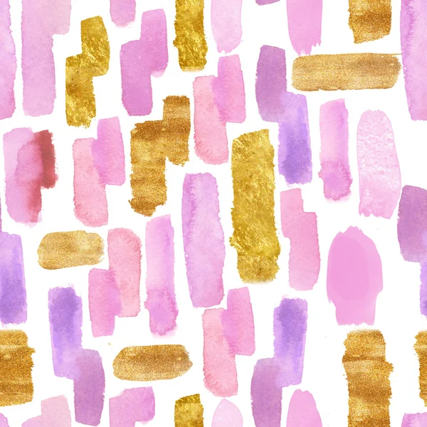 Pattern of gold and watercolor brush stroke — Stock Photo, Image