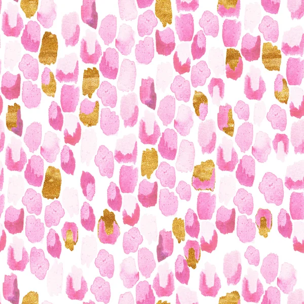 Животный узор из золота и розовой акварели — стоковое фото