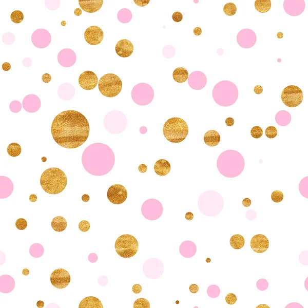 Узор из розовых и золотых точек — стоковое фото
