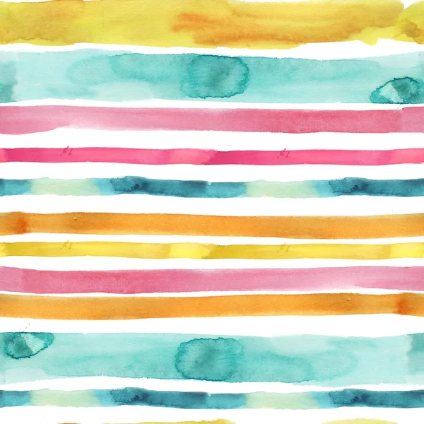 Watercolor colorful stripes pattern — Stock Photo, Image