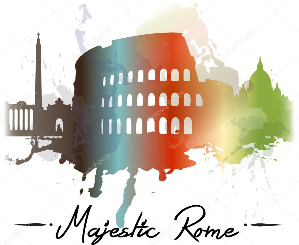 rome watercolor splash 